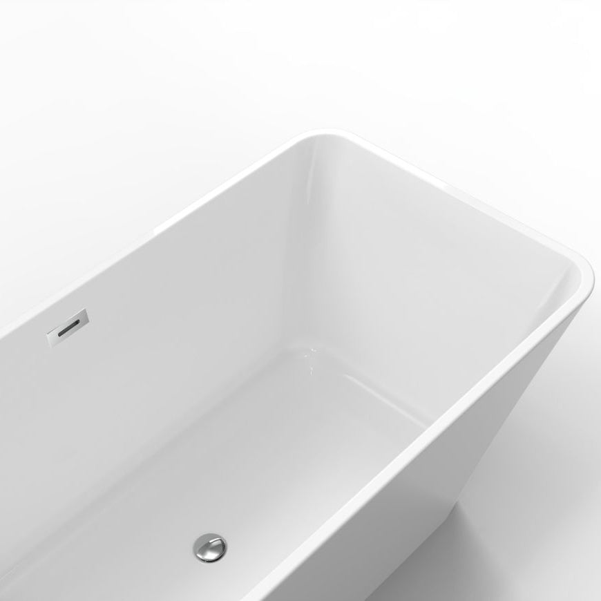 Garvee SZ3 59" Freestanding Acrylic Bathtub in Streamline Design with Chrome Overflow and Drain, cUPC Certified, White