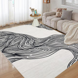 Garvee Large Area Rug 9x12 Rugs for Living Room Washable Rug Non Slip Modern Abstract Rug Low Pile Foldable Thin Rug Soft Indoor Non-Shedding Carpet for Bedroom Nursery Home Office Cream - Beige