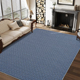 Garvee Washable Braided Print Area Rugs with Non-Slip Backing, Low Pile Ultra-Thin Floor Carpet for Living Room, Modern Design Printed Rug for Bedroom Dining Room - Blue
