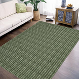 Garvee Modern Green 8x10 Printed Area Rug – Thin, Soft Bordered Throw Mat for Bathroom, Living Room, or High-Traffic Areas - Green
