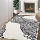 Garvee Area Rugs for Living Room 8x10 Washable Rug Modern Abstract Area Rug Contemporary Indoor Soft Faux Wool Bedroom Rug Non-Slip Low Pile Accent Rug for Dining Room Nursery Office Cream - Beige