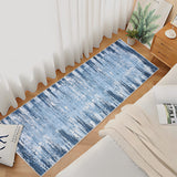 Garvee 2x6 Runner Rug Machine Washable Runner Rug Modern Abstract Hallway Rug Non Slip Rug Runners for Bedside Soft Indoor Carpet Runner for Bedroom Office Dorm Kitchen, Blue - Gray Blue