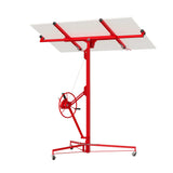 Garvee 11' 150 lb Steel Drywall Lift, 360° rotating, 60° tilting cradle, for Ceiling & Wall Panel Installation, Red - Black