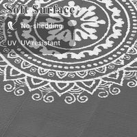 Garvee Outdoor Grey & White 5x8 Reversible Mats, Plastic Straw Rug, Modern Area Rug, Large Floor Mat for Outdoors, RV, Patio, Backyard, Deck, Picnic, Beach, Trailer, Camping, Porch, Balcony