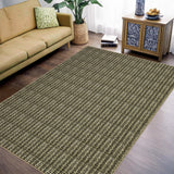 Garvee Modern Brown 10x13 Washable Area Rug – Weaving Textured, Non-Slip, Low-Pile, Soft Braided Print Carpet for Living Room, Bedroom, Home, or Office - Brown