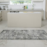 Garvee Runner Rug 2x6 Washable Stain Resistant Abstract Area Rug for Hallway Non Slip Non Shedding Carpet Foldable Soft Low Pile Distressed Indoor Rug for Kitchen Bedroom, Grey - Gray