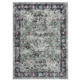 Garvee Persian Green 2x6 Living Room Washable Non Slip Vintage Retro Rugs Low Pile Chenille Print Rug for Bedroom Dining Room Home Office - Green