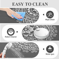 Garvee Outdoor Grey & White 5x8 Reversible Mats, Plastic Straw Rug, Modern Area Rug, Large Floor Mat for Outdoors, RV, Patio, Backyard, Deck, Picnic, Beach, Trailer, Camping, Porch, Balcony