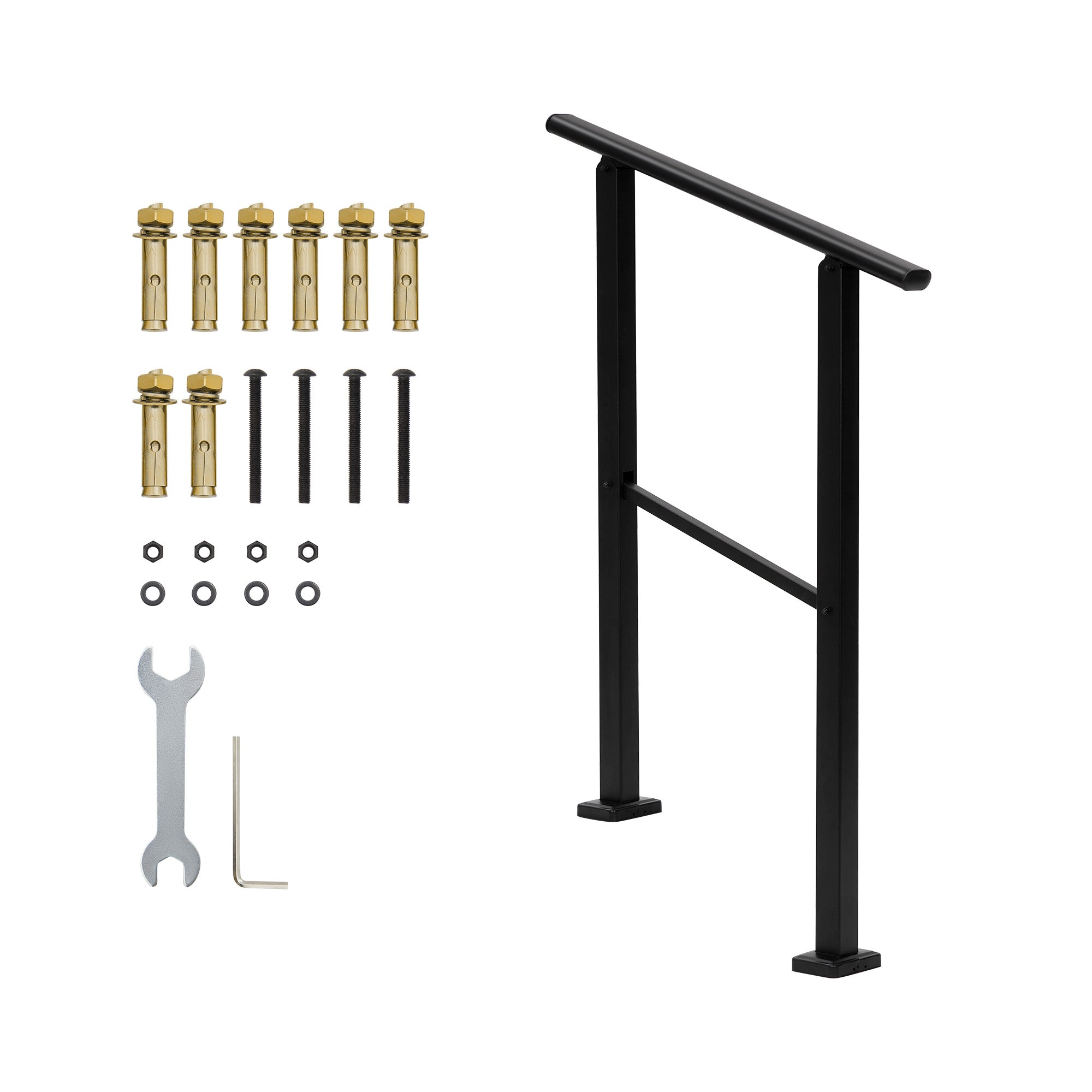 Garvee Metal Hand Rails for Outdoor Steps, Outdoor Handrail Stair Rail