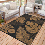 Garvee Outdoor Brown 9x18 Rug, Waterproof Reversible Mat Palm Leaves Camping Rugs Indoor Outdoor Rugs Carpet Large Area Rug Plastic Straw Rug for Patio Deck Balcony Pool RV Camping - Brown