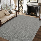 Garvee Washable Braided Print Area Rugs with Non-Slip Backing, Low Pile Ultra-Thin Floor Carpet for Living Room, Modern Design Printed Rug for Bedroom Dining Room - Black & Gray