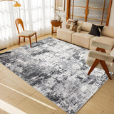 Garvee Abstract Washable Area Rug Brown Green 5x7 Modern Abstract Print Bedroom Rug Non-Slip Ultra Thin Low-Pile Accent Carpet Splash Ink Design Floor Cover Office Carpet for Living Room Entryway - Brown Green
