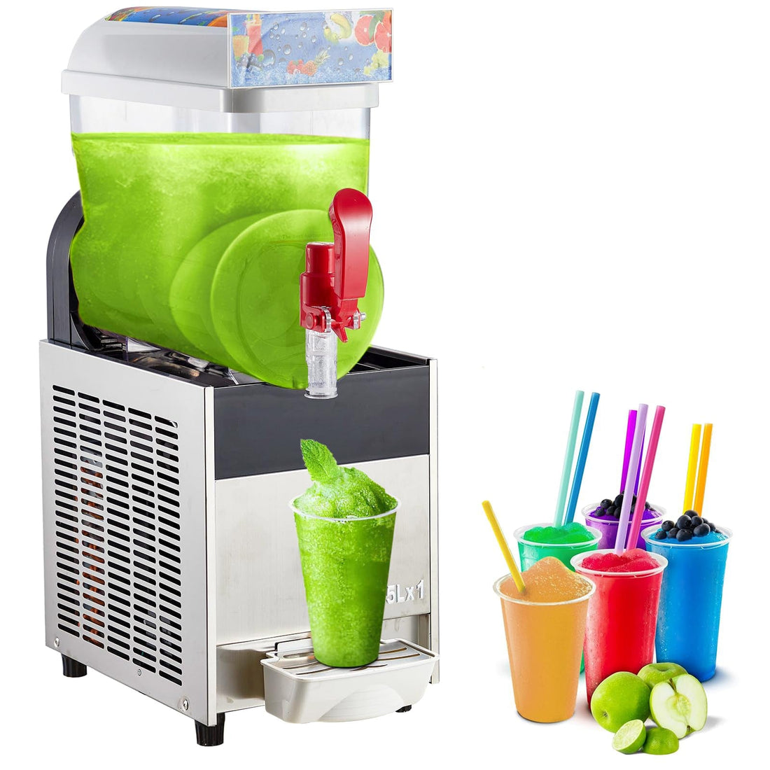 Commercial Slushy Machine 15L Margarita Machine Frozen Drink Machine Food-Grade PC Tanks