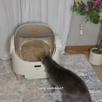 Garvee Smart Self Cleaning Cat Litter Box with App Control, Automatic Odor-Free Cat Toilet with Large Waste Bin and Disposable Bags, Open Top Design for Single or Multi Cat Households, Coffee
