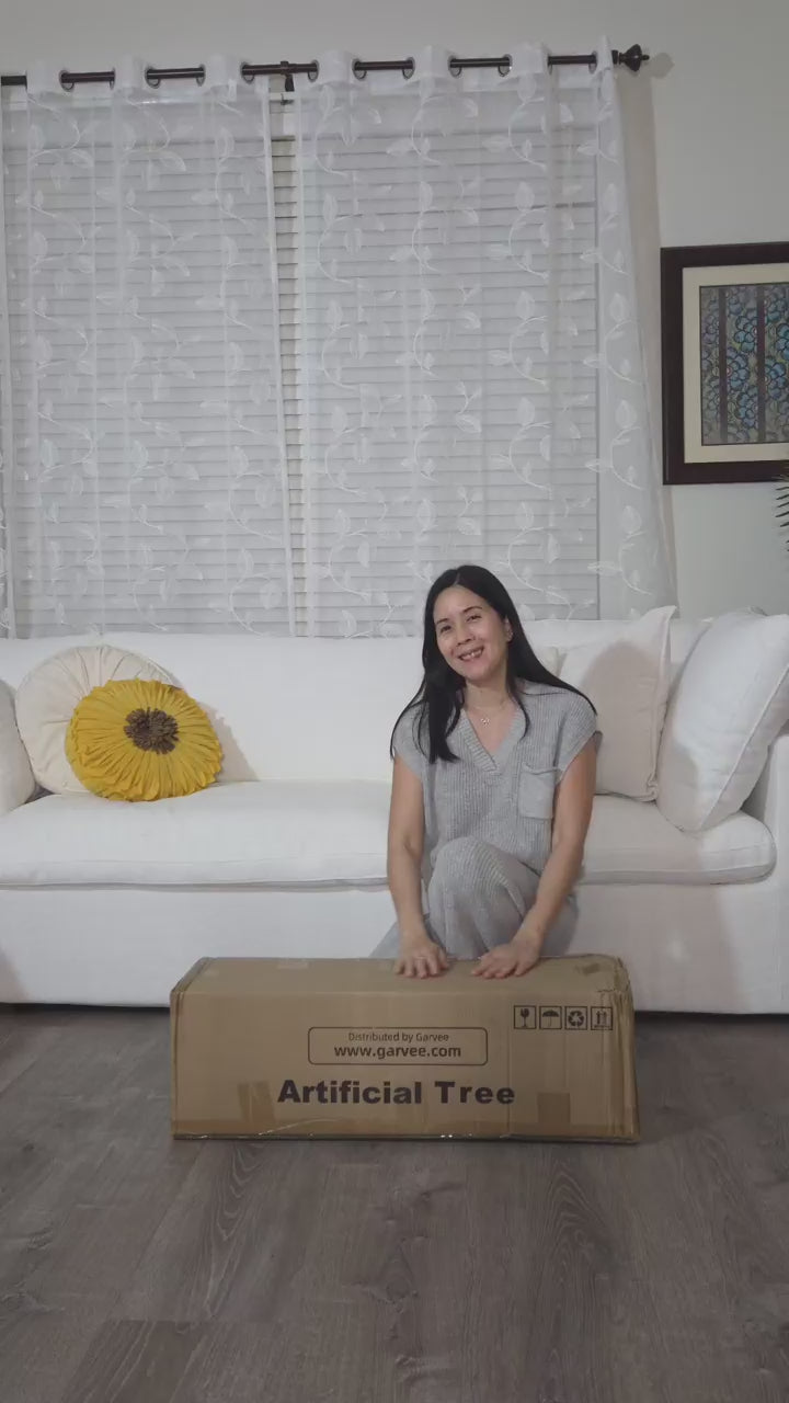 Garvee 5ft Faux Fiddle Leaf Fig Tree with White Tall Planter, Faux Trees with Artificial Plants 56 Fiddle Leaves Greenery, Lifelike Fake Tree for Home Office Store Room Decor Indoor Outdoor