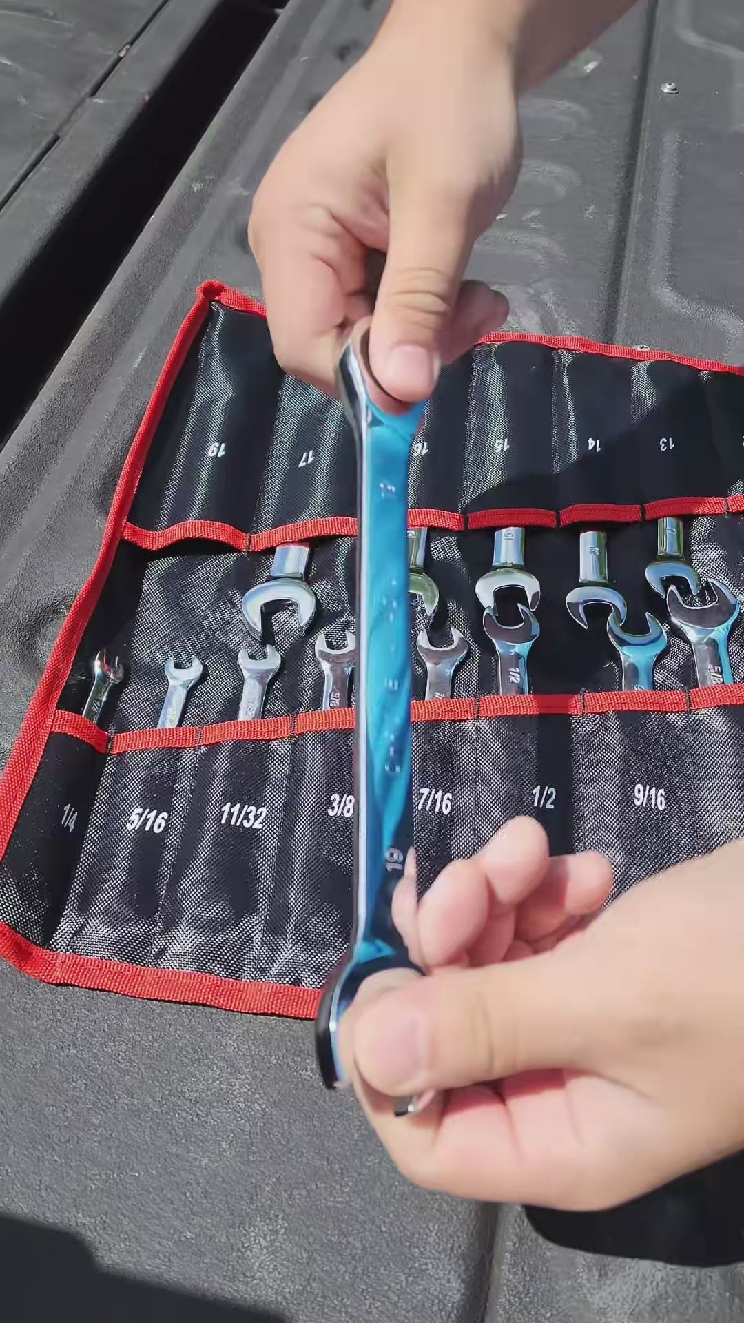 Garvee 20-Piece Ratcheting Combination Wrench Set, Fixed Head &72 Teeth, SAE 1/4-3/4"& Metric 6-19mm, Chrome Vanadium Steel with Storage Bag - 20-Piece Fixed Head SAE/Metric