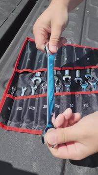 Garvee 20-Piece Ratcheting Combination Wrench Set, Fixed Head &72 Teeth, SAE 1/4-3/4"& Metric 6-19mm, Chrome Vanadium Steel with Storage Bag - 20-Piece Fixed Head SAE/Metric