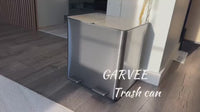 Garvee Dual Trash Can, 2x4 Gallon (2x15L) Stainless Steel Step Trash Can, Rectangular Garbage Can for Kitchen with 2 Compartments, Removable Inner Buckets, Soft-Close Lid, Airtight, Silver