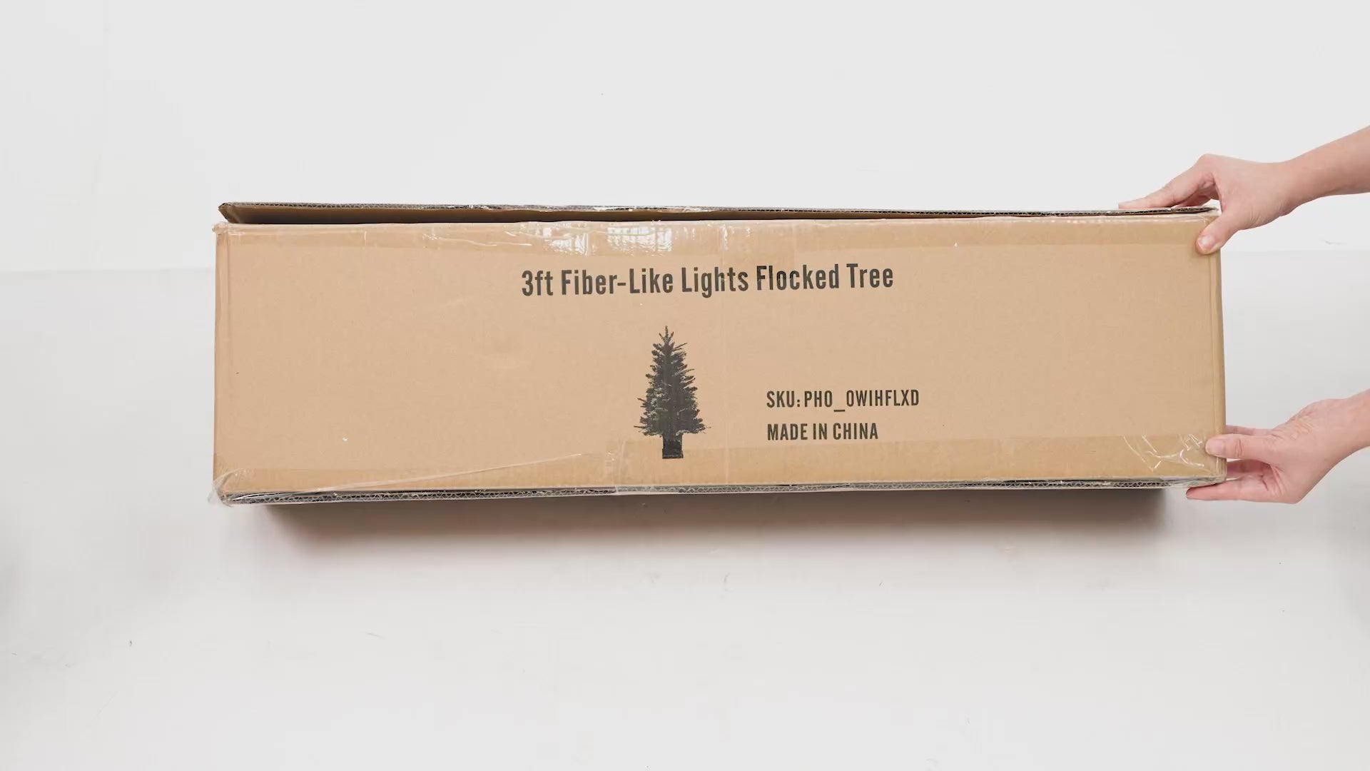 Garvee 3ft Prelit Artificial Christmas Tree with Snowflake Light Box Base, 78 Warm Lights & Red Berry for Front Door, Porch, Entryway, Fireside Christmas Decoration, Set of 2