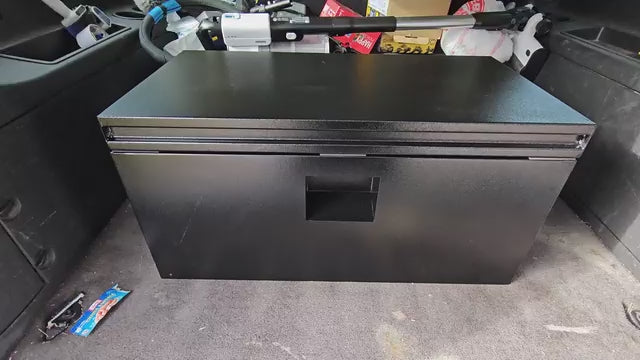 Garvee 30"x15"x15" Underbody Truck Tool Box Heavy Duty Steel Trailer Tongue Box Black Waterproof Lockable Storage