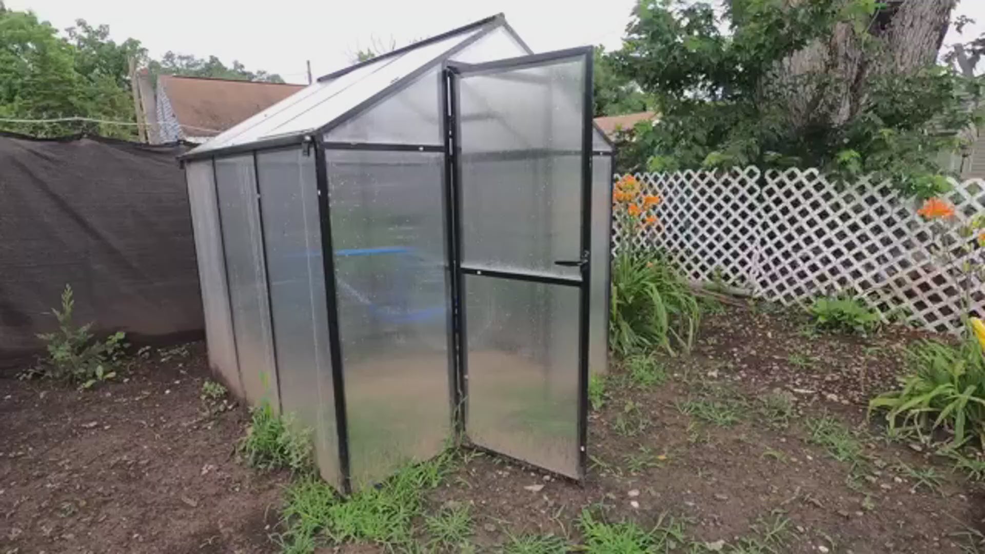 Garvee 6x8 FT Aluminum Greenhouse with Polycarbonate Panels, Roof Vent, Reinforced Frame, UV Protection, Walk-in Design for Backyard Garden