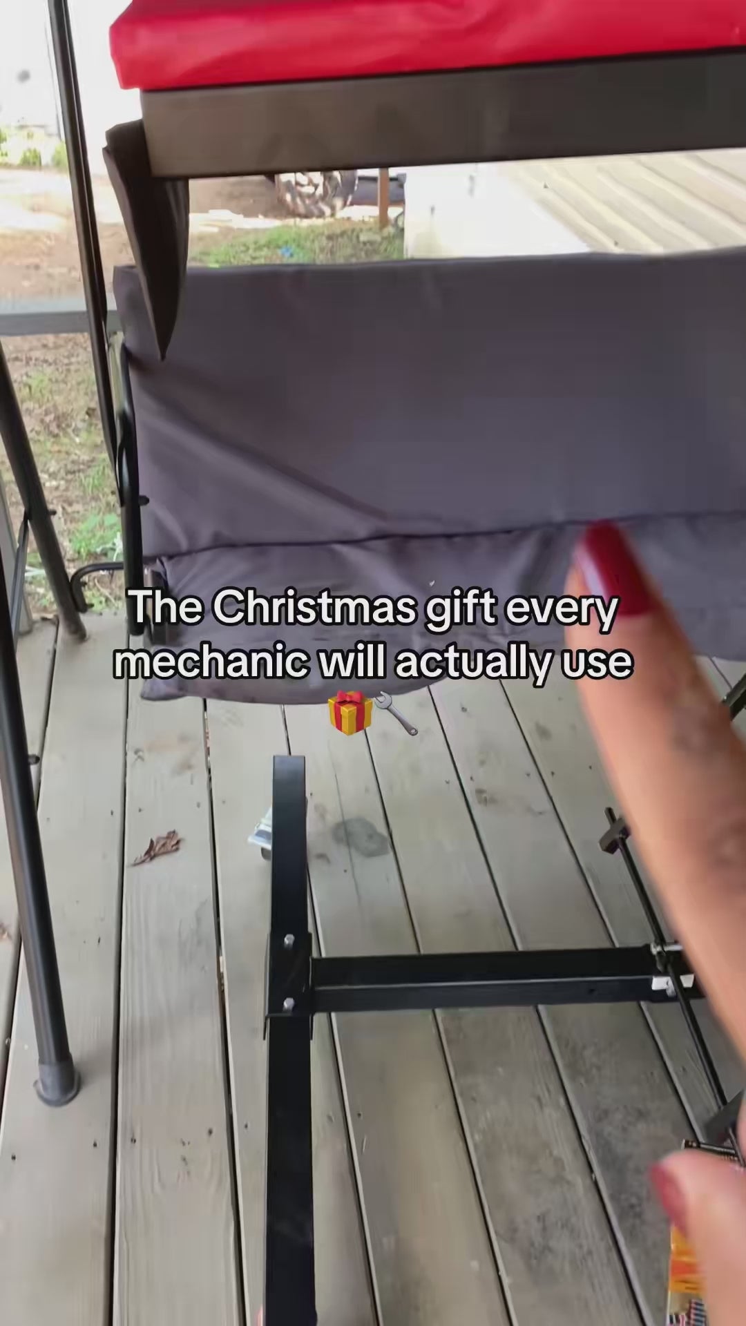 Garvee Foldable Topside Automotive Creeper, 45.7"-66.3" Adjustable Height 400lbs Capacity Engine Creeper with Padded Deck & Locking Swivel Casters for Garage Workshop Repair Maintenance, I-Base