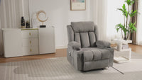 Garvee Recliner Chair 24" Seat Width, Manual Reclining Sofa with Massage and Heat, Comfy Overstuffed Rocking Chair with Side Pockets, Front Pockets and Cup Holder for Living Room, Grey