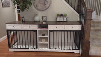 Garvee 82" Large Dog Crate for 2 Dogs, Dog Kennel Indoor with 4 Drawers and Shelves, Double Dog Crate Furniture TV Stand, Wooden Dog Cage for Medium Large Dogs, White