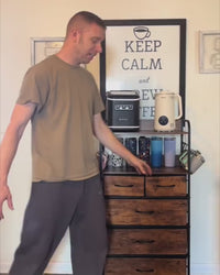 Garvee 5 Drawers Dresser for Bedroom with Shelf ,Chest of Drawers & Storage Drawers, Tall Fabric Storage Dresser for Living Room, Organizer Unit, Easy Assembly, Rustic Brown