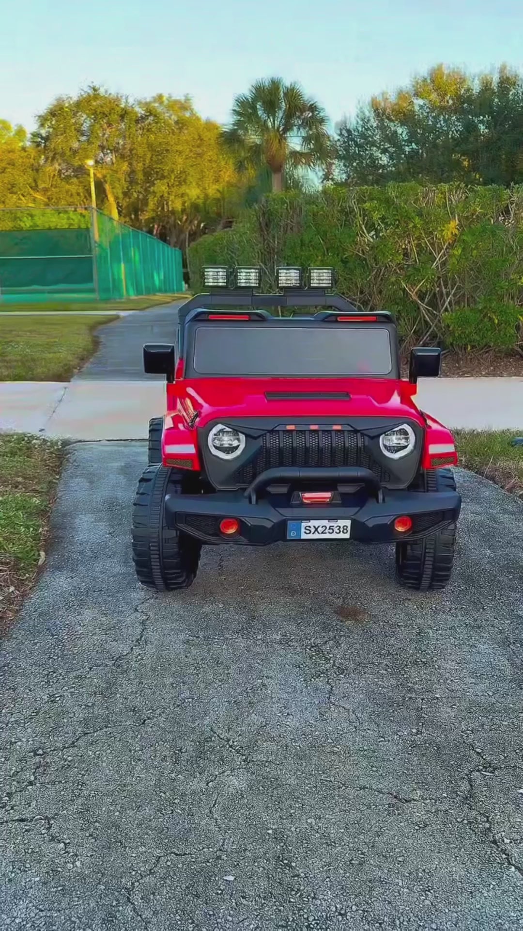 Garvee Ride - P Series: 24V Ride On Car, 4WD 2 Seater Kids' Electric Vehicle Truck with Remote Control, Adjustable Footwell Ride On Truck, 3 Speeds, Led Lights, Bluetooth, Red