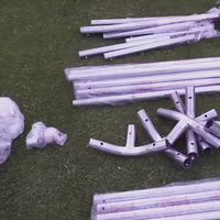 Garvee 6'x8' Portable Carport with Rolled-Up Zipper Door, Waterproof Garage for Motorcycle, Bike, Firewood Storage, Grey