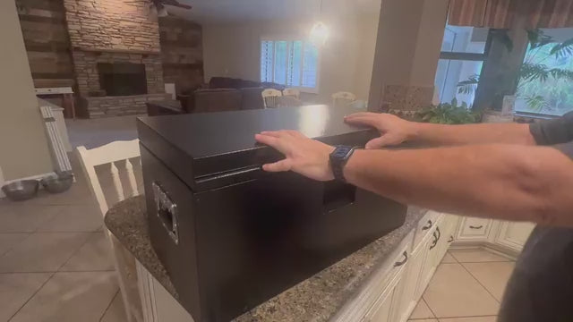 Garvee 36 x 15 Inch Heavy Duty Truck Tool Box, Jobsite Chest with Dual Hydraulic Levers, Secure Weatherproof Storage, Black