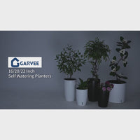 Garvee 22" Tall Round Planter Set of 2, Self Watering Pots for with Water Level Monitor and Built-In Drainage, Large Flower Pot for Patio, Porch, Living Room, or Home Office