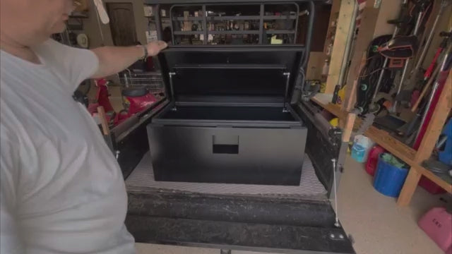 Garvee 30X15 Inch Heavy Duty Truck Tool Box with Dual Hydraulic Levers for Pickup Bed, Garage & Workshop, Black