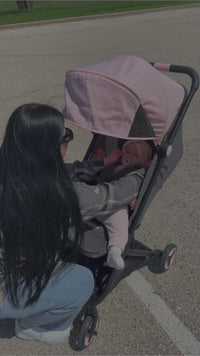 Garvee Lightweight Compact Stroller, One Hand Fold, Airplane Friendly, Reclining Seat, Canopy, Smooth Suspension, Travel Ready, Pink, Ideal for Travel - Pink
