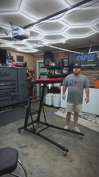 Garvee Foldable Topside Automotive Creeper, 45.7"-66.3" Adjustable Height 400lbs Capacity Engine Creeper with Padded Deck & Locking Swivel Casters for Garage Workshop Repair Maintenance, H-Base