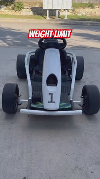 Garvee Ride G Series 24V Go Kart for Kids 8-12, 300W*2 Motors, 9Ah Battery, 8MPH Speed, Music, Horn, 175lbs Max Load - White