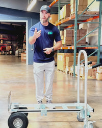 Garvee Heavy Duty Aluminum Folding Hand Truck, Convertible 4-Wheel and 2-Wheel Dolly Cart, Industrial Collapsible Cart for Office Moving