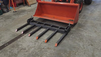 Garvee Pallet Forks Heavy Duty 58" x 31", 4000lbs Capacity, 6 Tines, Adjustable Pull-Out Bolts, Easy Install for Loaders and Skid Steers