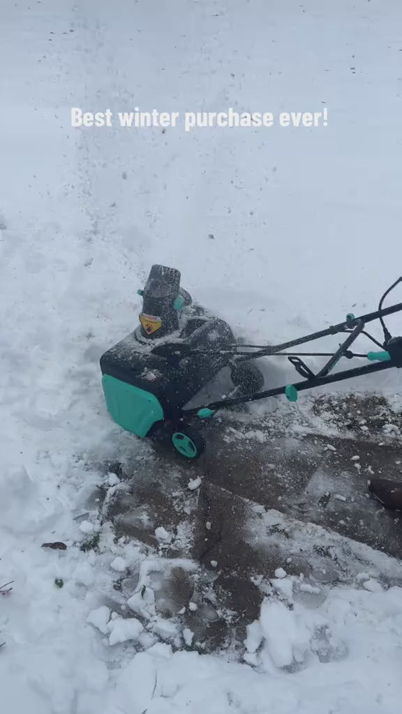 Garvee 20-Inch Electric Snow Blower Brushless Motor 1800W 180° Adjustable Chute Waterproof All-Terrain Wheels 2 LED Lights Driveways Walkways