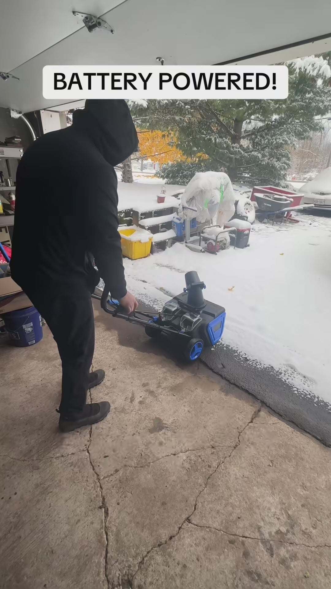 Garvee Cordless Snow Blower 20-Inch 20V Battery 25 Ft Throw Distance 180° Adjustable Chute Lightweight 7-Inch Tires Driveway Patio Lawn