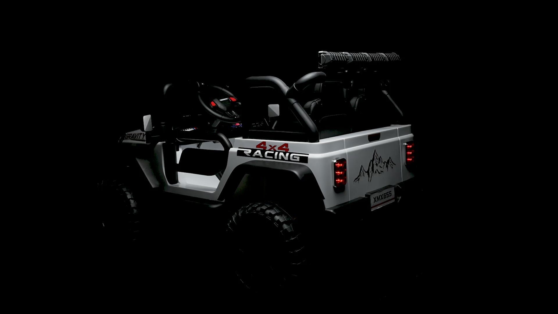 Garvee Ride - P Series: 2 Seater Ride On Car for Kids, 24V Electric Truck with Parent Remote Control, Spring Suspension, 2 Speeds, LED Headlight & Music Player, Kids Electric Vehicle for Aged 3-8 Years