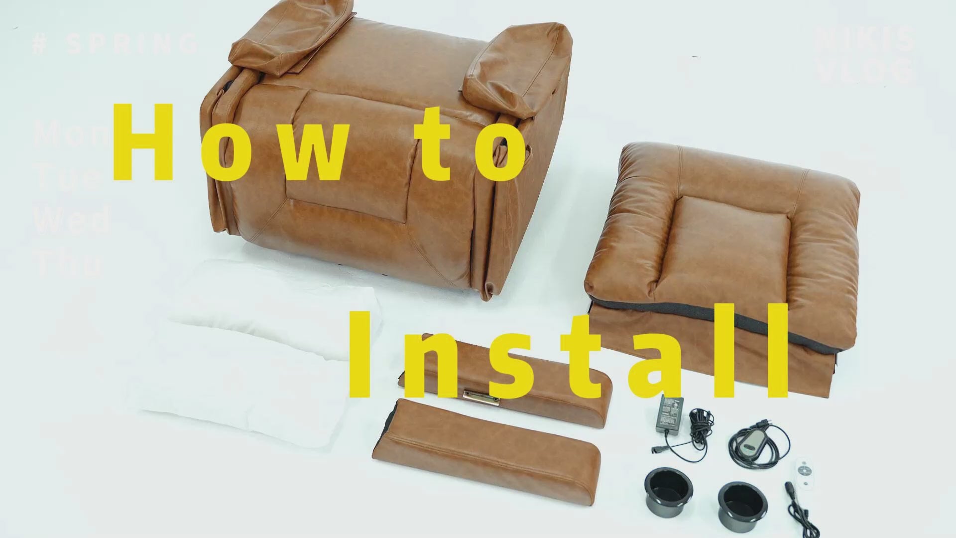 Garvee Power Lift Recliner Chair - Heat and Massage, Adjustable Back and Legs, PU Leather Electric Lift Chair Designed for Mobility Aid Elderly Relaxation, Brown