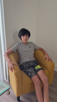 Garvee Accent Barrel Chair Boucle Club Chair with Sherpa Upholstery, Ergonomic Support, Durable Plastic Legs, Easy Assembly, for Living Room Bedroom, Yellow