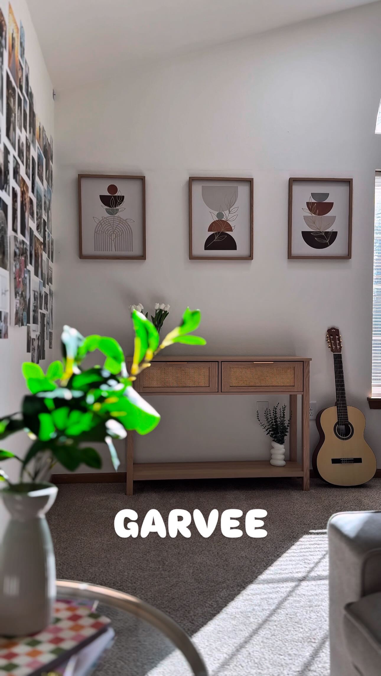 Garvee Entryway Table with 2 Drawers, Console Table for Entryway, Wood Sofa Table with Storage, Boho Console Table for Living Room, Hallway Foyer Table Home Furniture