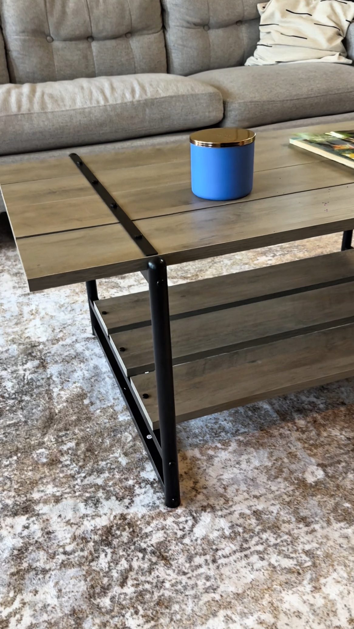 Garvee Coffee Table for Living Room CenterTable-YJ-02, Large, Grey