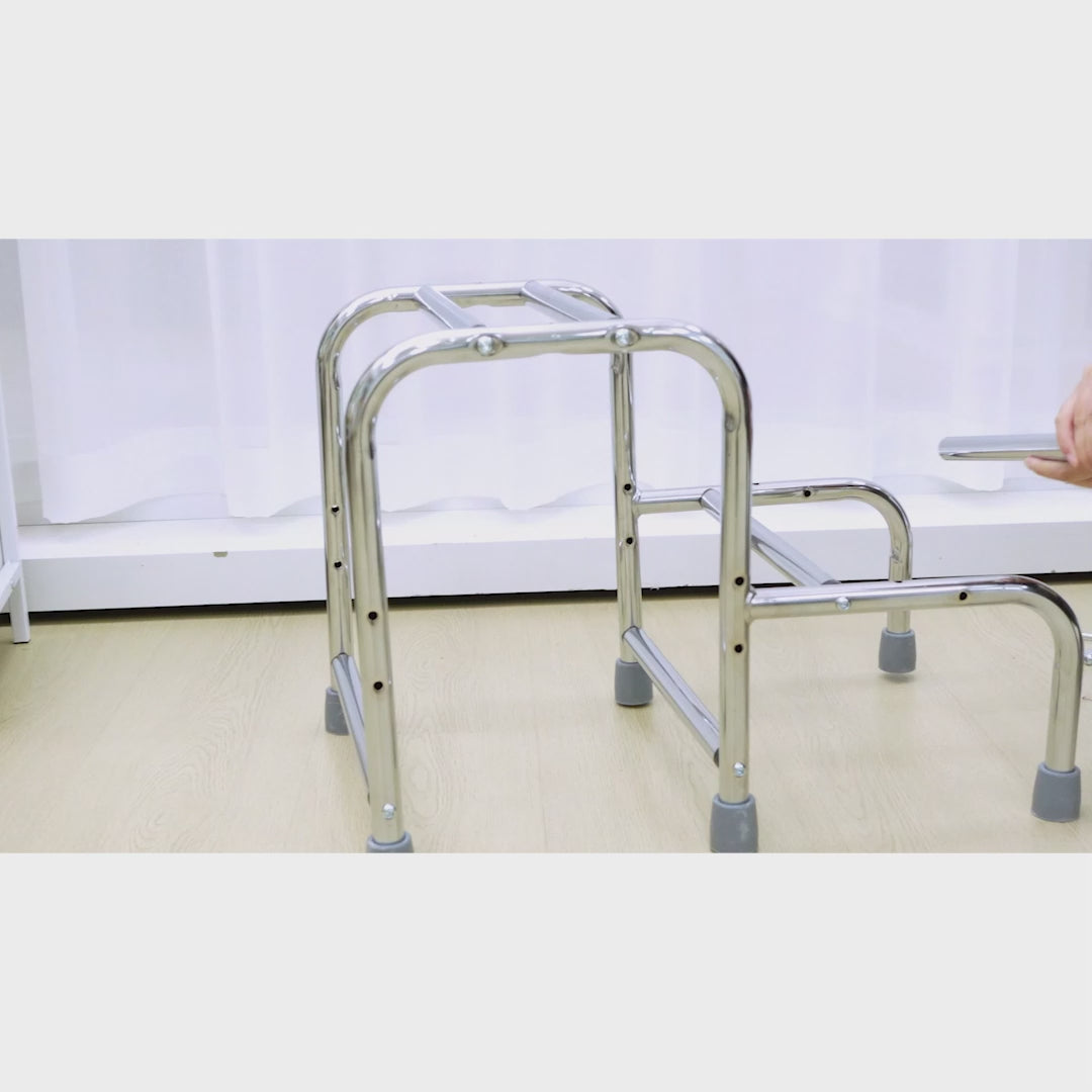 Garvee Step Stool with Handle for Seniors, Supports Up to 450lbs, Adjustable Height Handrail 2 Steps Medical Foot Stool, Step Ladder Bed Stairs for Elderly, Handicap & Disabled