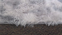 Garvee Fluffy & Sheepskin Light Grey 8x10 Faux Fur Shag Rug, Non-Slip Tie Dye Plush Fuzzy for Bedroom Kids Nursery Dorm