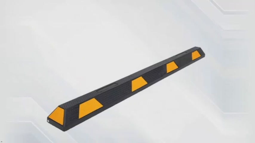 Garvee 72-Inch Heavy-Duty Rubber Parking Curb - Durable 6 ft Auto Wheel Stopper with Reflective Stripes for Garage, Driveway, and Parking Lots, Yellow & Black