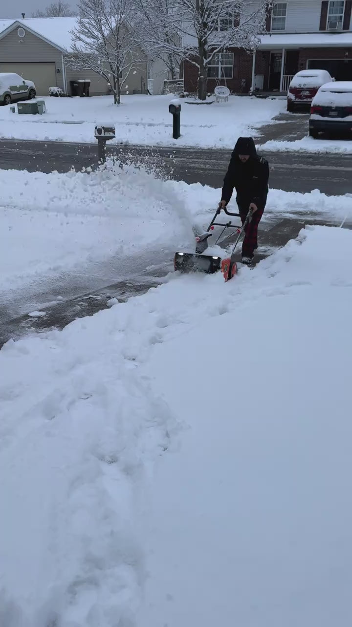 Garvee Cordless Snow Blower 20-Inch 20V Battery 25 Ft Throw Distance 180° Adjustable Chute Lightweight 7-Inch Tires Driveway Patio Lawn